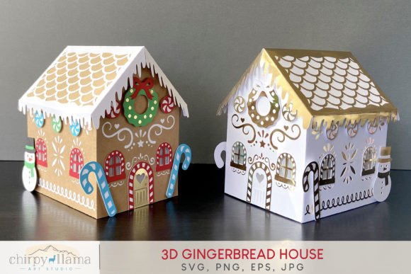 3D Gingerbread House SVG: 3D Houses for Sellers