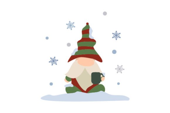 Cozy Christmas Gnome with Coffee for Crafts