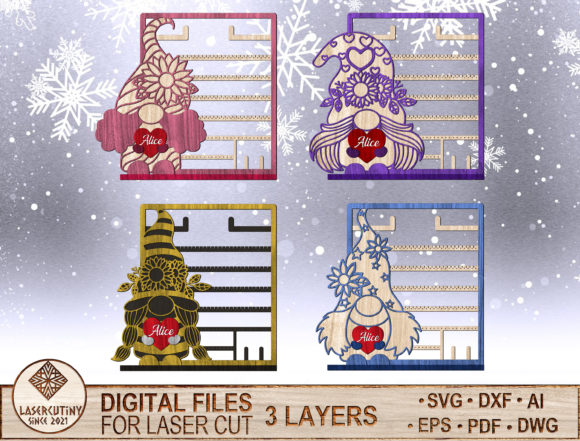 Flowers Gnomes Earring Stand for Winter Amp Projects