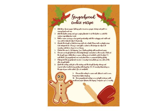 Gingerbread Cookie Recipe - Poster for Christmas Shops