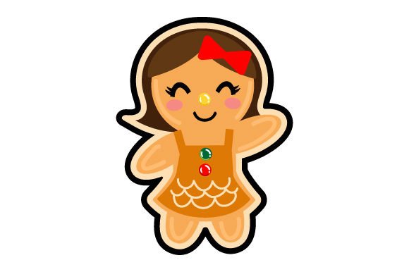 Gingerbread Woman with a Hand in the Air for Christmas
