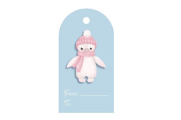 Kawaii Gift Tag: Festive Christmas Label Design