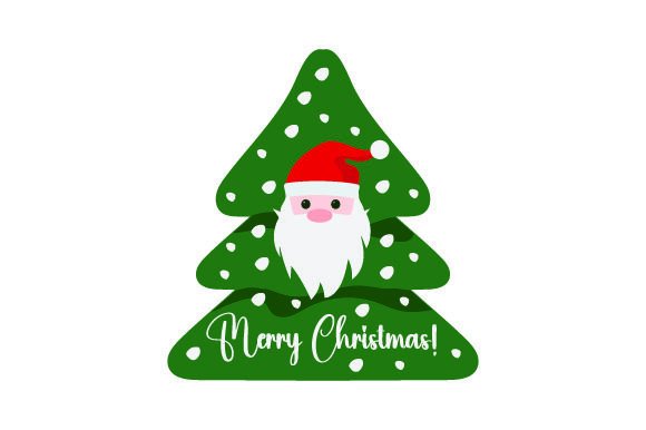 Kawaii Pine Tree Santa Tag for Christmas Sales