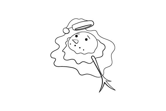 Melting Snow Man Line Art for Christmas Crafts