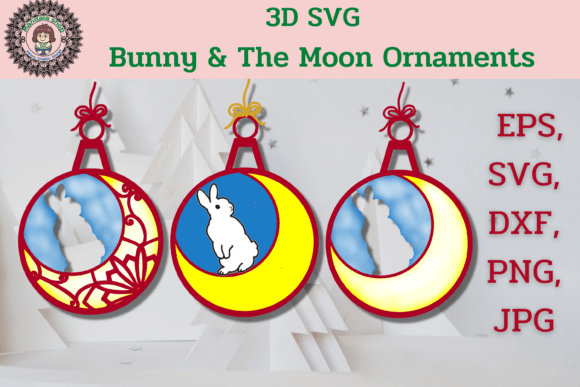 Review: 3D SVG Bunny the Moon Ornaments for Blogs