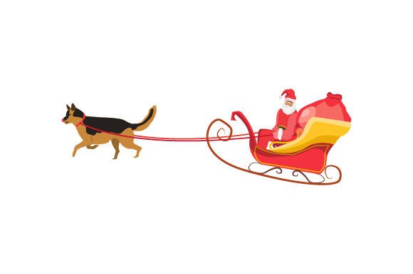 Santa Claus in Sled, German Shepherd Christmas Review