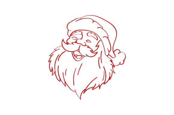 Santa Claus Line Art for Christmas Crafts