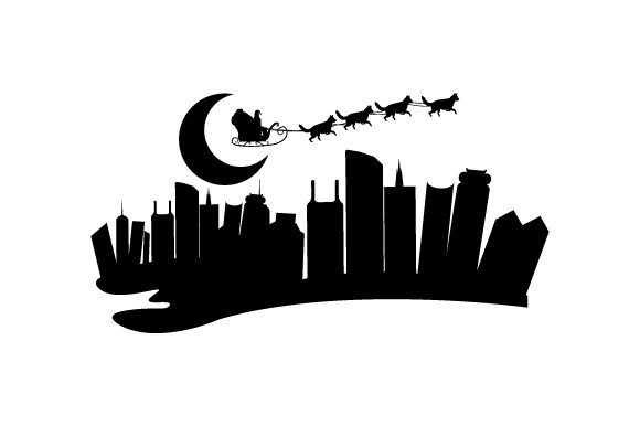 Santa Claus Sled & German Shepherds for Christmas