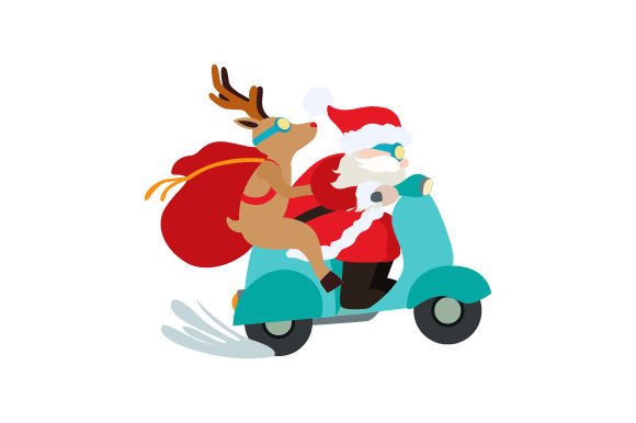 Santa on a Moped: A Fun Christmas SVG for Crafts