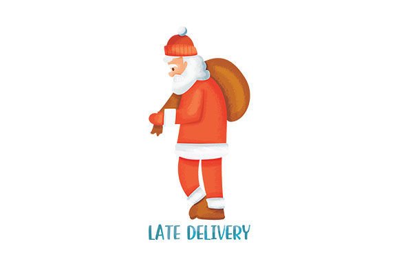 Santa Running with Presents: A Christmas Design Asset