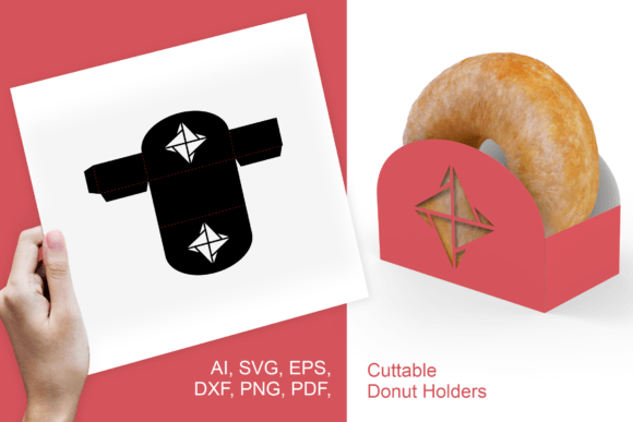 Winter Diamonds Donut Holder Template: Elegant Gift Boxes